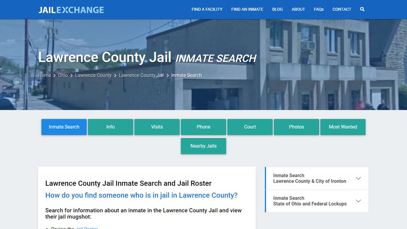 Inmate Search: Roster & Mugshots - Lawrence County Jail, OH