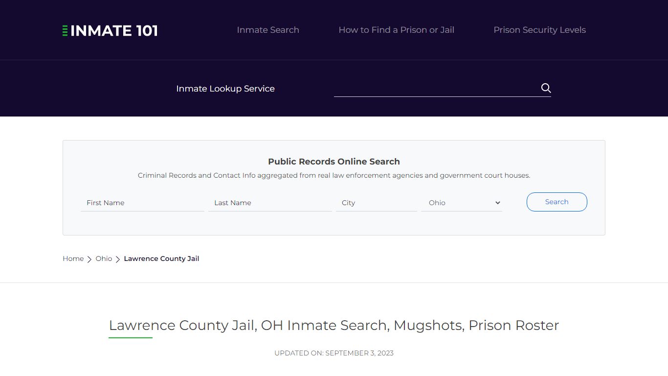 Lawrence County Jail, OH Inmate Search, Mugshots, Prison Roster